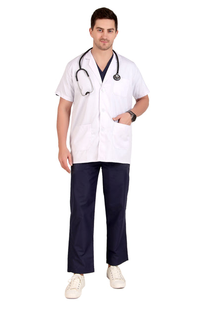 Men's Half-Sleeves Lab Coat Apron: Precision Essential for Medicos