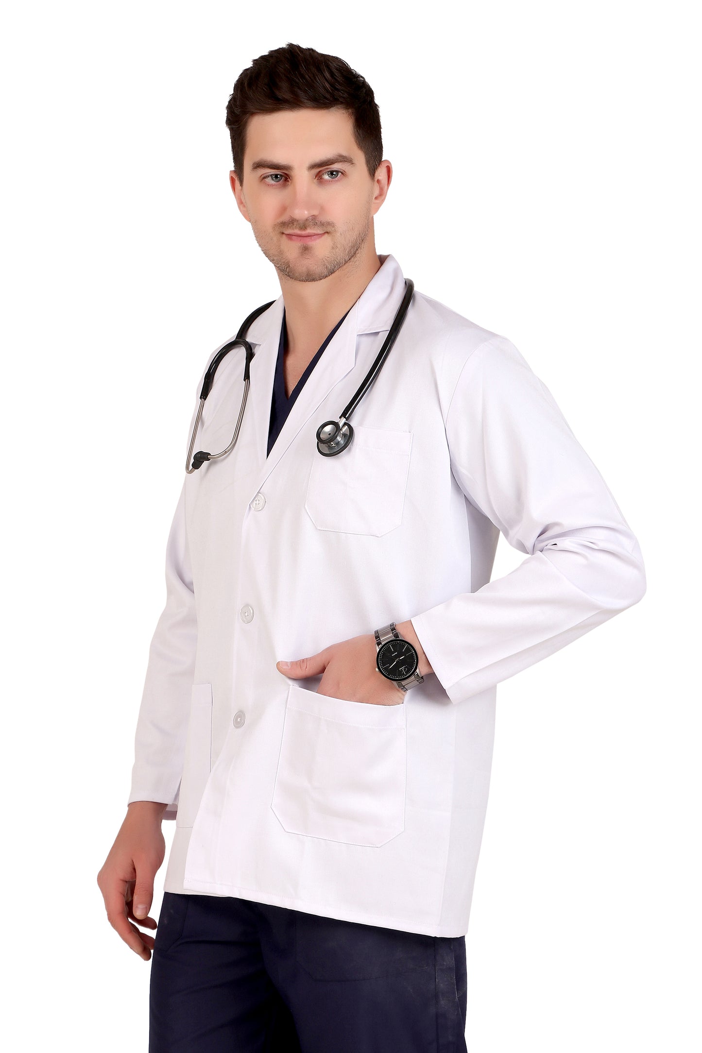 Men's Full-Sleeves Lab Coat Apron: The Modern Lab Essential