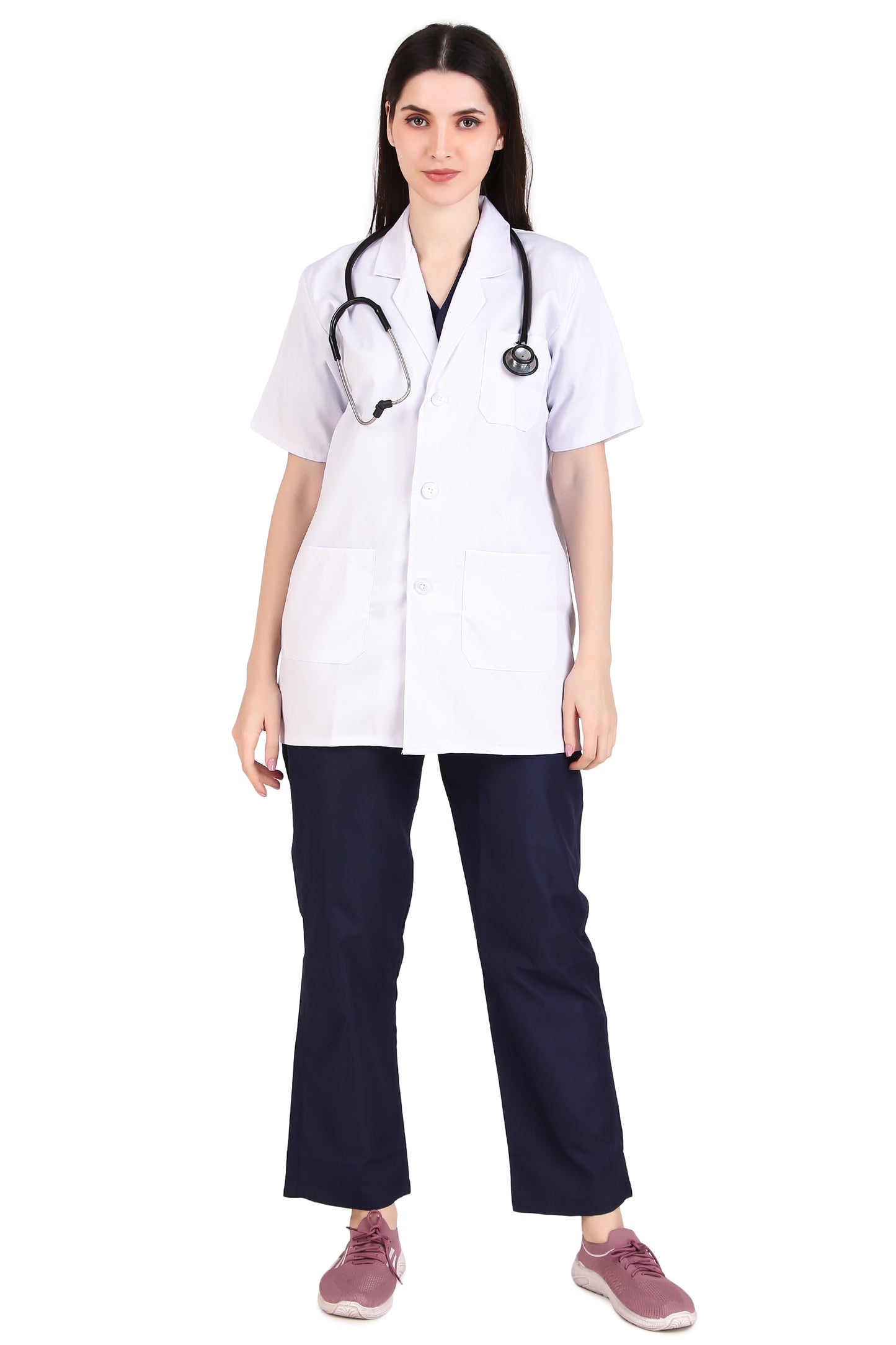 Women's Half-Sleeves Lab Coat Apron: Precision Essential for Medicos