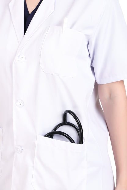 Women's Half-Sleeves Lab Coat Apron: Precision Essential for Medicos