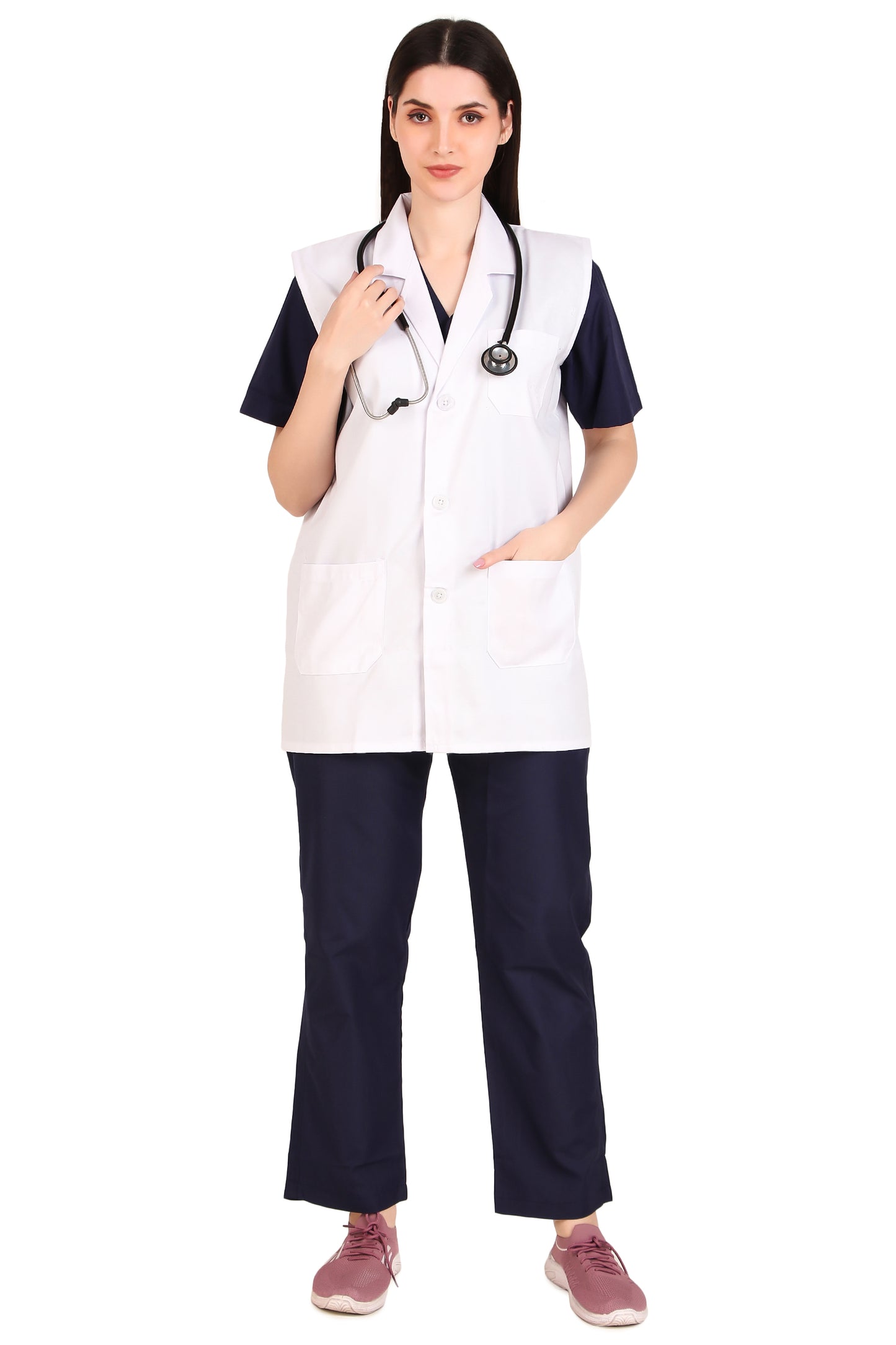 Women’s Sleeveless Lab Coat Apron: Precision, Performance